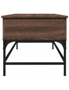 Tavolino Rovere Marrone 100x50x45cm Legno Multistrato e Metallo