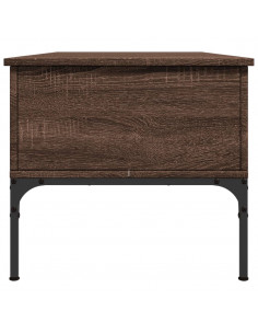 Tavolino Rovere Marrone 100x50x45cm Legno Multistrato e Metallo