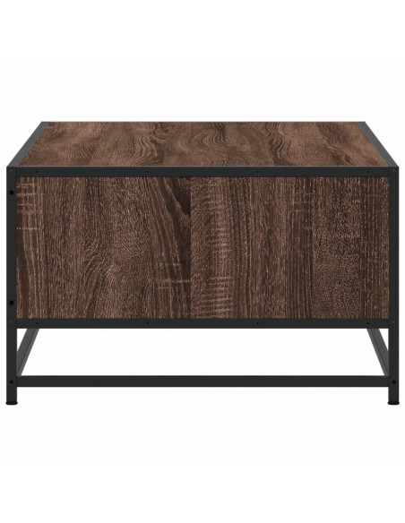 Tavolino Rovere Marrone 100x57x35 cm Legno Multistrato Metallo