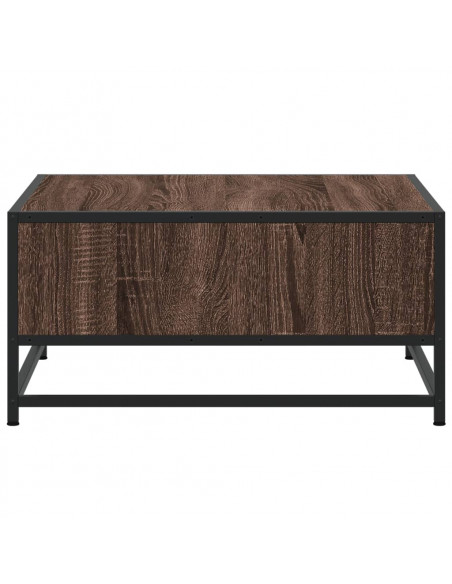 Tavolino Rovere Marrone 60,5x60,5x30 cm in Truciolato e Metallo