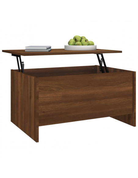 Tavolino Rovere Marrone 80x55,5x41,5 cm in Legno Multistrato