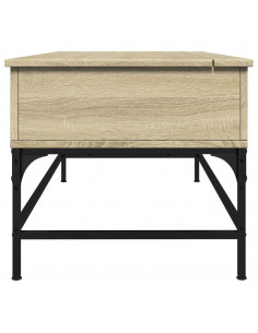 Tavolino Rovere Sonoma 100x50x45 cm Legno Multistrato e Metallo