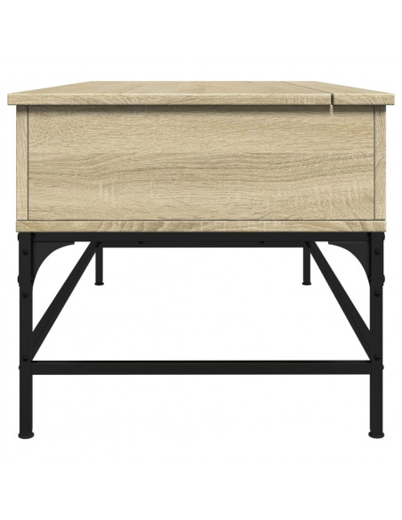 Tavolino Rovere Sonoma 100x50x45 cm Legno Multistrato e Metallo