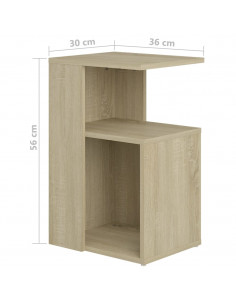 Tavolino Rovere Sonoma 36x30x56 cm in Legno Multistrato