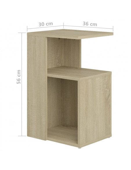 Tavolino Rovere Sonoma 36x30x56 cm in Legno Multistrato
