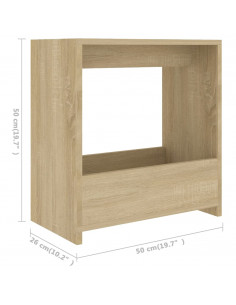 Tavolino Rovere Sonoma 50x26x50 cm in Legno Multistrato
