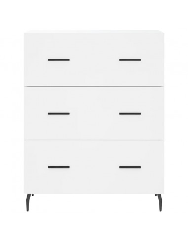 Credenza Bianca 69,5x34x180 cm in Legno Multistrato