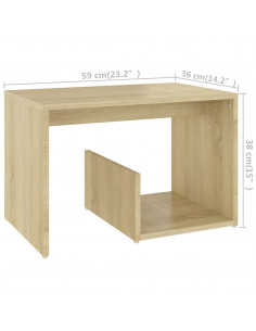 Tavolino Rovere Sonoma 59x36x38 cm in Legno Multistrato