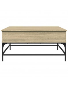 Tavolino Rovere Sonoma 95x95x45 cm Legno Multistrato e Metallo