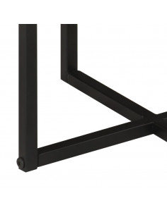 Tavolino Salotto 35x35x30cm in Legno Massello di Acacia e Ferro