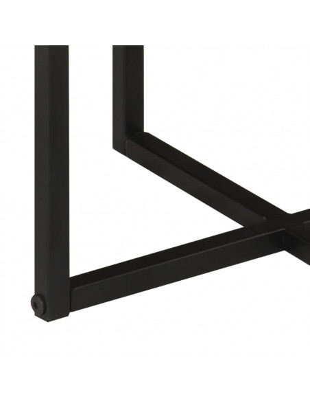 Tavolino Salotto 35x35x30cm in Legno Massello di Acacia e Ferro