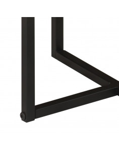 Tavolino Salotto 45x45x35cm in Legno Massello di Acacia e Ferro