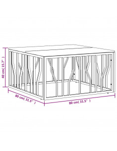 Tavolino Salotto Argento in Acciaio Inox e Legno di Recupero