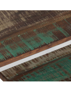 Tavolino Salotto Argento in Acciaio Inox e Legno di Recupero