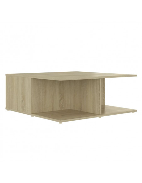 Tavolino Salotto Bianco e Rovere Sonoma 80x80x31cm Multistrato
