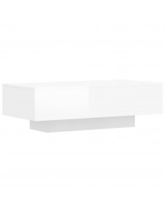 Tavolino Salotto Bianco Lucido 100x49,5x31 cm Legno Multistrato