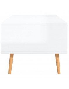 Tavolino Salotto Bianco Lucido 100x49,5x43 cm Legno Multistrato