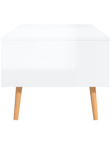 Tavolino Salotto Bianco Lucido 100x49,5x43 cm Legno Multistrato