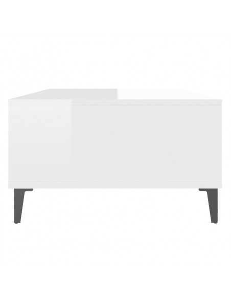 Tavolino Salotto Bianco Lucido 103,5x60x35 cm Legno Multistrato