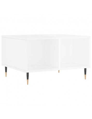 Tavolino Salotto Bianco Lucido 60x50x36,5 cm Legno Multistrato