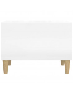 Tavolino Salotto Bianco Lucido 60x50x36,5 cm Legno Multistrato