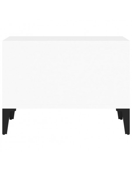 Tavolino Salotto Bianco Lucido 60x50x36,5 cm Legno Multistrato