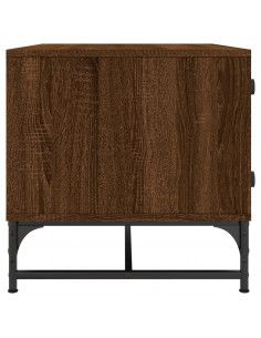 Tavolino Salotto con Ante in Vetro Rovere Marrone 68,5x50x50cm