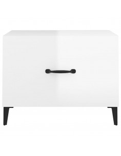 Tavolino Salotto con Gambe in Metallo Bianco Lucido 50x50x40cm
