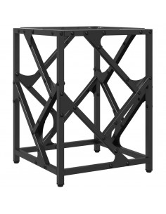 Tavolino Salotto con Piano Vetro Trasparente 30x30x41cm Acciaio