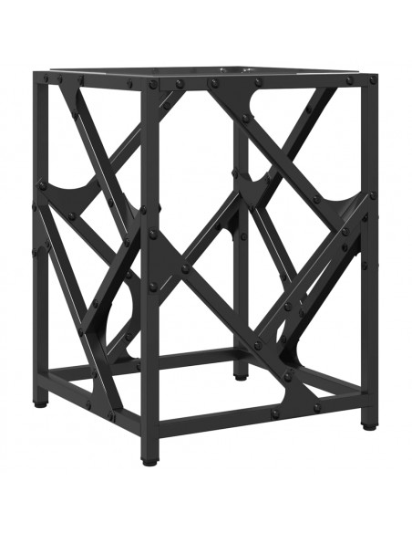 Tavolino Salotto con Piano Vetro Trasparente 30x30x41cm Acciaio