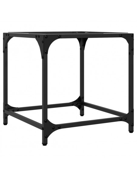 Tavolino Salotto con Piano Vetro Trasparente 40x40x40cm Acciaio