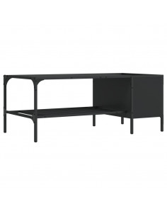 Tavolino Salotto con Ripiano Nero 100x51x40cm Legno Multistrato