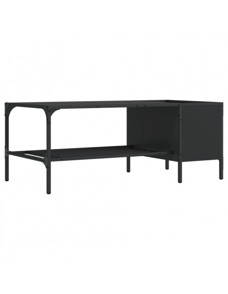 Tavolino Salotto con Ripiano Nero 100x51x40cm Legno Multistrato
