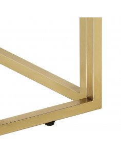 Tavolino Salotto Dorato Acciaio Inossidabile e Vetro Temperato