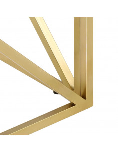 Tavolino Salotto Dorato Acciaio Inossidabile e Vetro Temperato