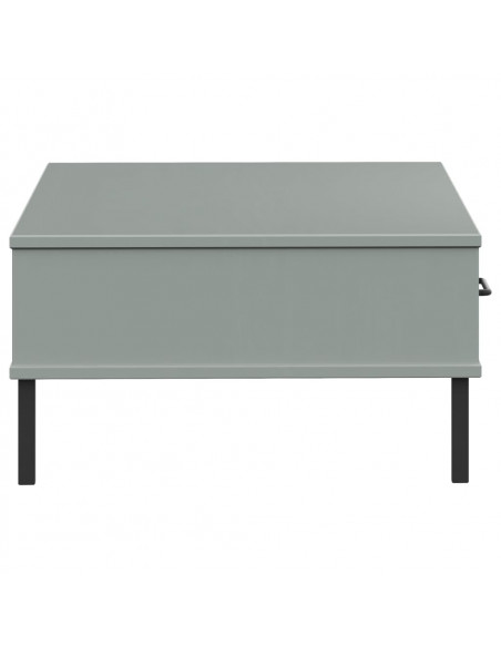 Tavolino Salotto Gambe Metallo Grigio Legno Massello Pino OSLO