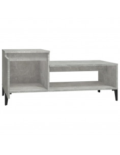 Tavolino Salotto Grigio Cemento 100x50x45 cm Legno Multistrato