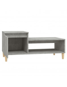 Tavolino Salotto Grigio Cemento 100x50x45 cm Legno Multistrato
