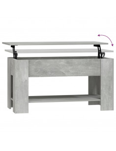 Tavolino Salotto Grigio Cemento 101x49x52 cm Legno Multistrato