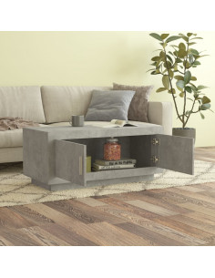 Tavolino Salotto Grigio Cemento 102x50x45 cm Legno Compensato