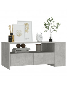 Tavolino Salotto Grigio Cemento 102x55x42 cm Legno Compensato