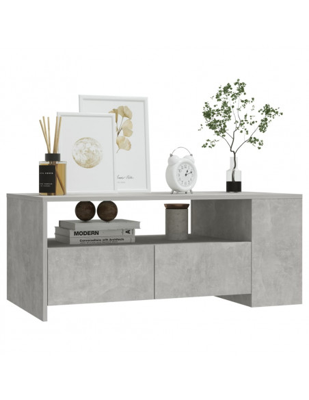 Tavolino Salotto Grigio Cemento 102x55x42 cm Legno Compensato