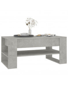 Tavolino Salotto Grigio Cemento 102x55x45 cm Legno Multistrato