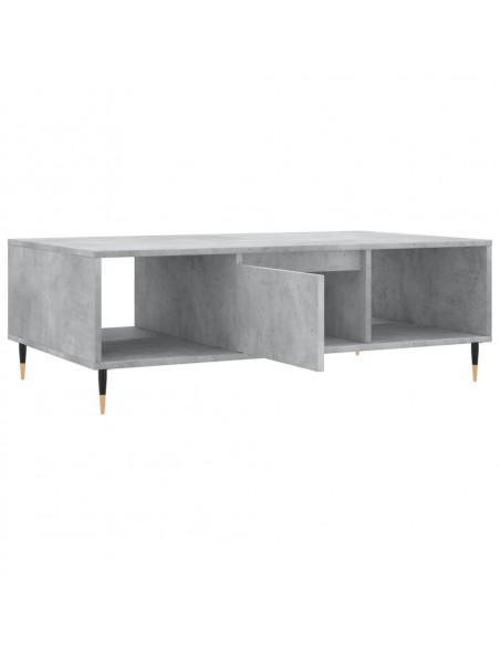 Tavolino Salotto Grigio Cemento 104x60x35 cm Legno Multistrato