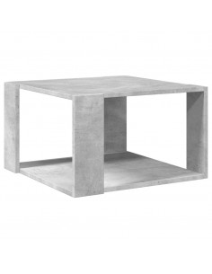 Tavolino Salotto Grigio Cemento 51,5x51,5x30 Legno Multistrato