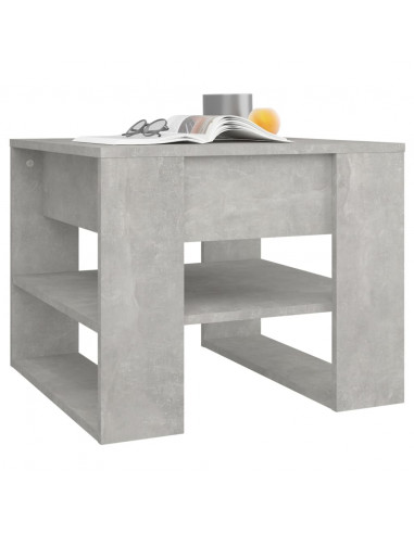 Tavolino Salotto Grigio Cemento 55,5x55x45 cm Legno Multistrato