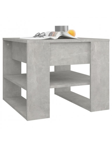 Tavolino Salotto Grigio Cemento 55,5x55x45 cm Legno Multistrato