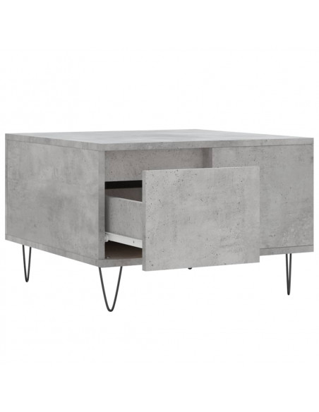 Tavolino Salotto Grigio Cemento 55x55x36,5 cm Legno Multistrato
