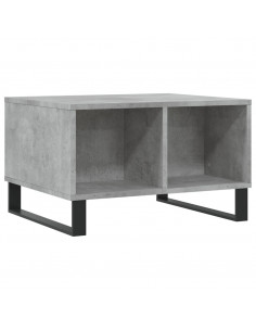 Tavolino Salotto Grigio Cemento 60x50x36,5 cm Legno Multistrato