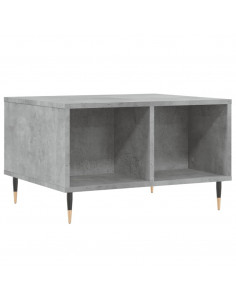 Tavolino Salotto Grigio Cemento 60x50x36,5 cm Legno Multistrato